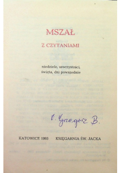 Mszał z czytaniami