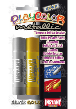 Farby w sztyfcie Playcolor metallic srebrny i złoty