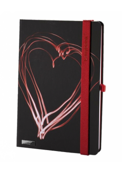 Notes A6 Lanybook Night Light w linie czarno-czerwony