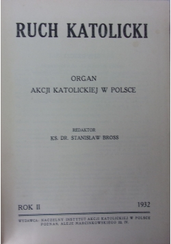 Ruch Katolicki ,1932r.