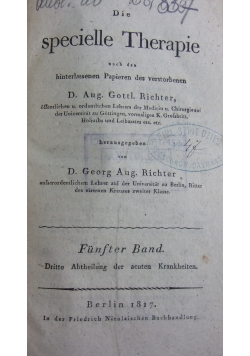Die specielle Therapie. Tom V, 1817 r.