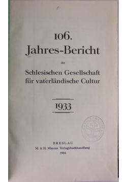 106 jahres - bericht, 1934 r.