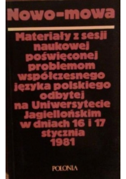 Nowo-mowa - materiały z sesji naukowej