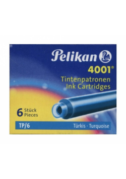 Naboje krótkie Pelikan 4001 TP/6 turkusowe 6 sztuk