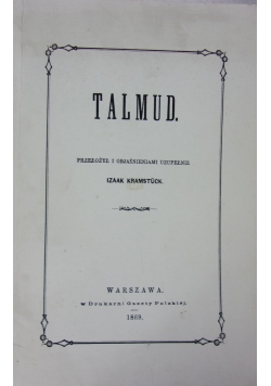 Talmud. Reprint z 1869 r.