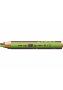 Kredka Woody 3w1 Duo zielony/brązowy (5szt)