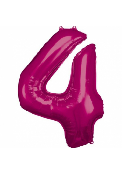 Balon foliowy cyfra 4 różowa 65x86cm