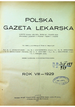 Polska gazeta lekarska Rok VIII Nr 1 do 51 / 1929 r.