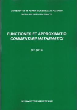 Functiones et Approximatio Commentarii Mathematici 52.1