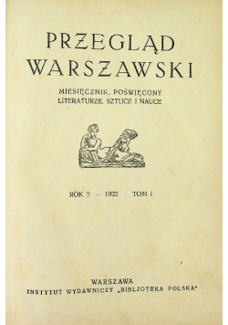 Przegląd Warszawski Tom II 1922 r.