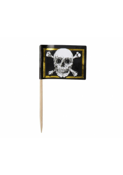 Pikery flaga czaszka pirata 7cm 24szt