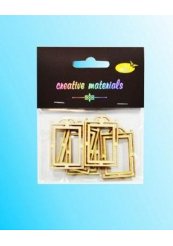 Drewniane elementy w kształcie :ramek.