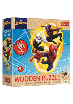 Puzzle drewniane 50 SpiderMan gotowy w akcji TREFL