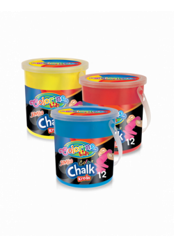 Kreda kolorowa Jumbo Colorino Kids wiaderko 12 sztuk mix
