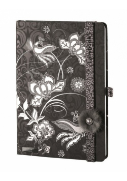 Notes A5 Lanybook Phenomenal Fluffy w kratkę czarny