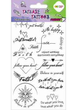 Tatuaże zmywalne Words HAPPY COLOR