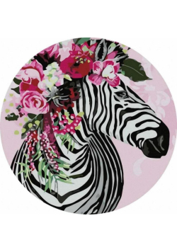Malowanie po numerach okrągłe - Fantastyczna zebra