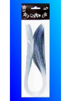 Paski do quillingu 10mmx50cm brokatowe srebrne 50s