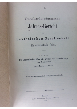 Funfundsiebzigster Jahres-Bericht ,1897r.
