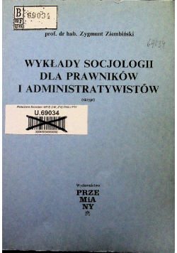 Wykłady socjologii dla prawników i administratywistów