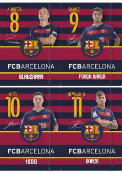 Zeszyt A5 w kratkę 60 kartek FC Barcelona 10 sztuk mix