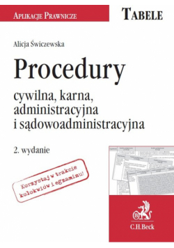 Procedury: cywilna, karna, administracyjna i sądowoadministracyjna
