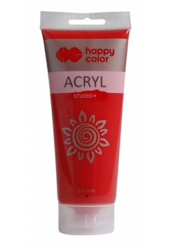 Farba akrylowa Studio 200 ml czerwony kadmowy Happy Color