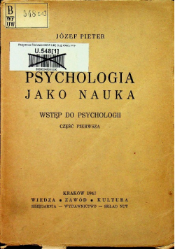 Psychologia jako nauka 1947 r.