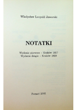 Jaworski Notatki