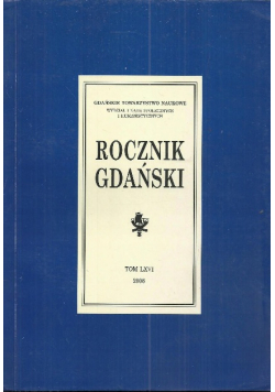 Rocznik gdański. Tom LXVI