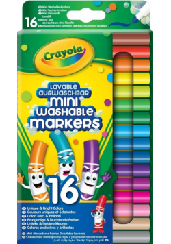 Mini markery zmywalne Crayola 16 kolorów