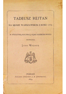 Na Sejmie Warszawskim 1873 r.
