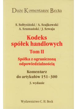 Kodeks spółek handlowych tom 2 Spółka z ograniczoną odpowiedzialnością