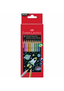 Kredki ołówkowe sześciokątne metaliczne Faber-Castell 10 kolorów