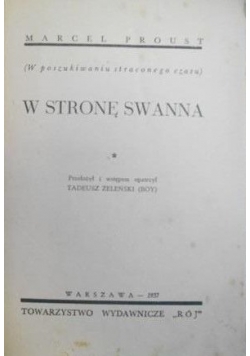 W stronę Swanna, 1937 r.