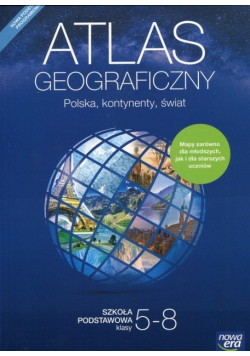 Atlas geograficzny Szkoła podstawowa klasa 5 do 8 Polska kontynenty świat