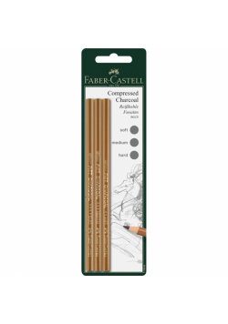 Węgiel w kredce Pitt Faber-Castell zestaw 3 sztuki blister