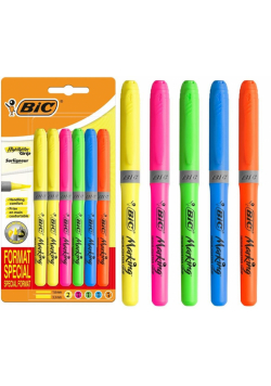 Zakreślacz BIC Highlighter Grip Special Format 6 kolorów blister