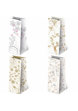 Torebki prezentowe AL1-88 Białe ornamenty 10 sztuk