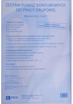 Zestaw plansz konturowych do pracy grupowej Młodzse dzieci Część 1