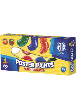 Farby plakatowe Astra 8 kolorów 20 ml