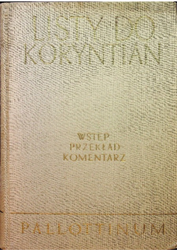 Listy do Koryntian Wstęp przekład komentarz