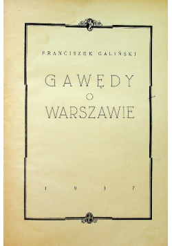 Gawędy o Warszawie 1937 r