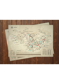 Mapa zdrapka szczytów górskich Tatry