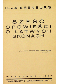 Sześć opowieści o łatwych skonach 1927 r.