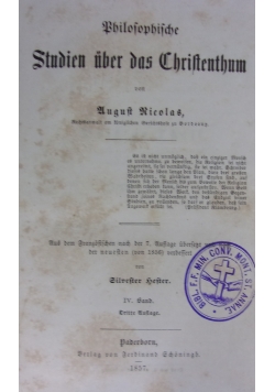 Philosophische Studien uber das Christenthum, 1857r.