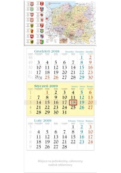 Kalendarz 2019 Trójdzielny Polska TK13