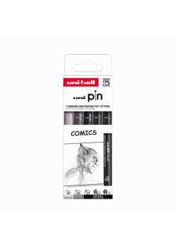 Cienkopis kreślarski PIN 200 Comics dwa kolory różne grubości 5 szt.