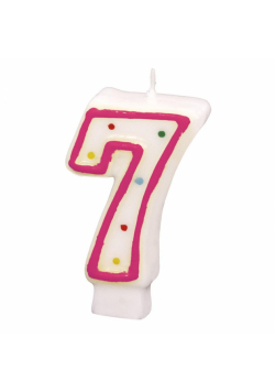 Świeczka cyferka 7 kropki 7,3cm