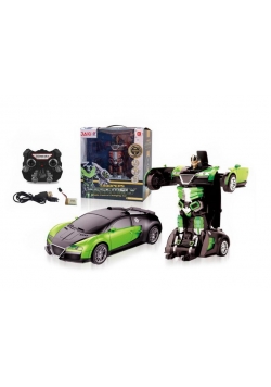 Zdalnie sterowany Auto-Robot 2w1 zielony